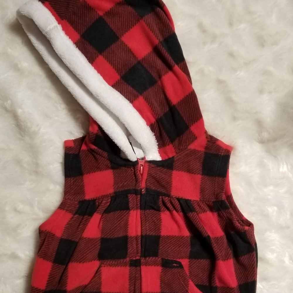 Buffalo plaid baby winter vest